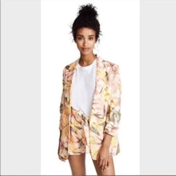 NWT Joie Linen Kishina B Dusty Nude Tropical Blazer Size 0 - Picture 1 of 8